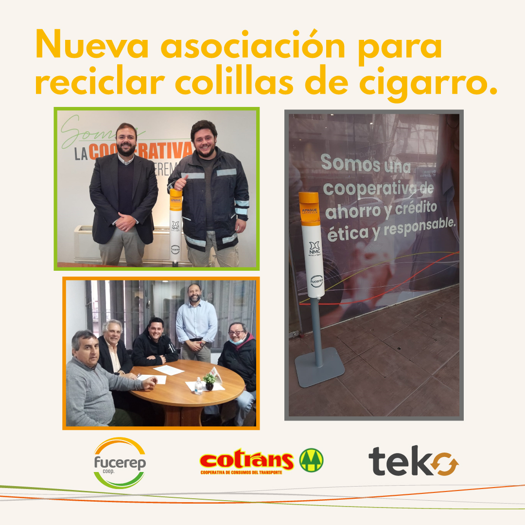 Junto a COTRANS realizamos un acuerdo con la ONG Teko, para recolectar colillas de cigarro y seguir cuidando el medio ambiente.