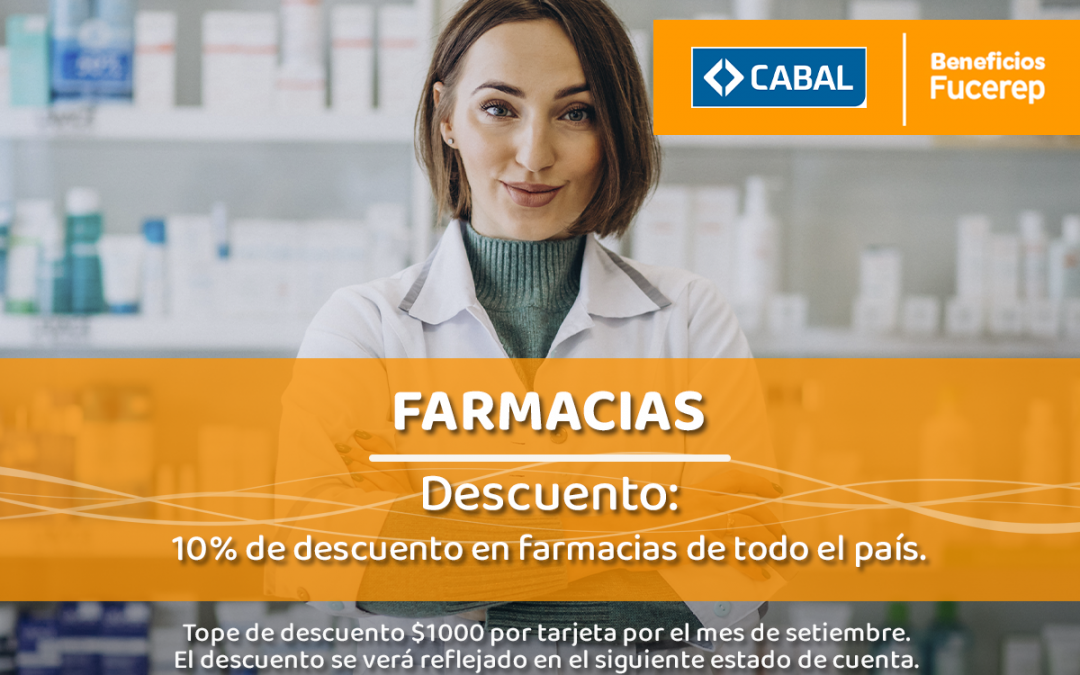 10% de descuento en Farmacias.